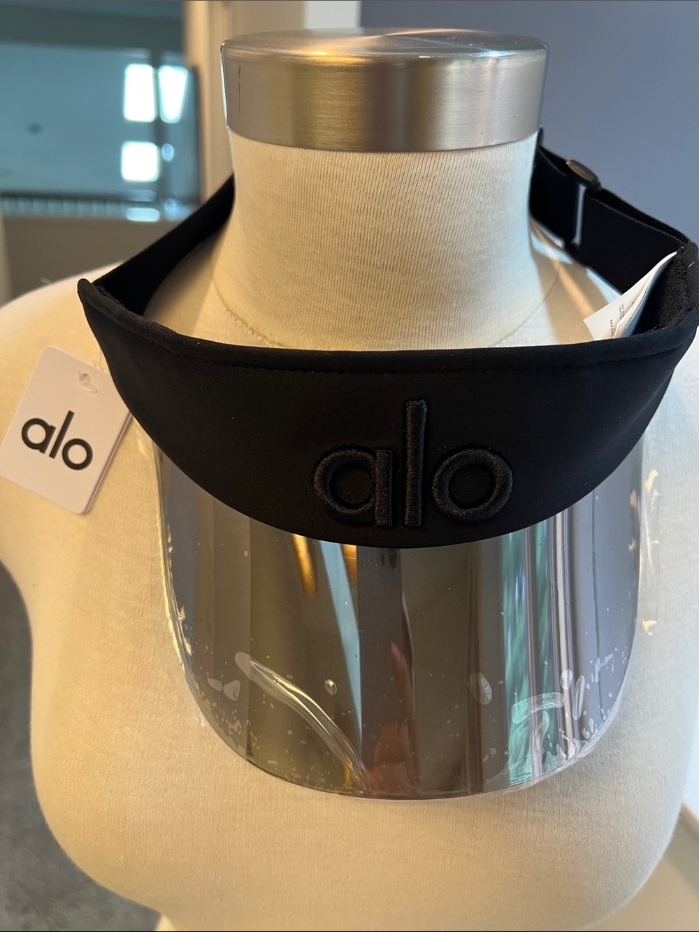 ALO Yoga Black Visor with Mirrored Shield